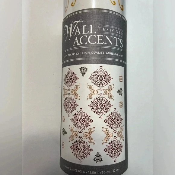 Designer Wall  Accents - Gold Metallic and Red Mosaic Design - Wall Stckers. - Picture 7 of 7